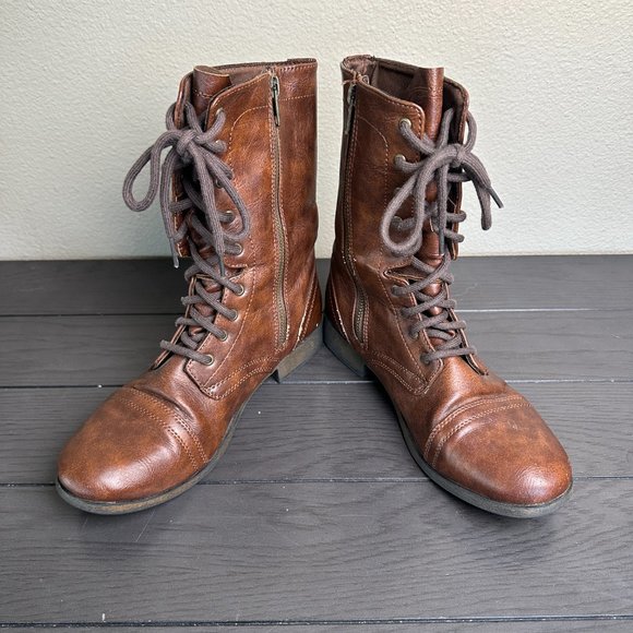 Mossimo Supply Co. - Brown Mid Calf Boots w/functional Zipper, Size 8.5 - Picture 1 of 6